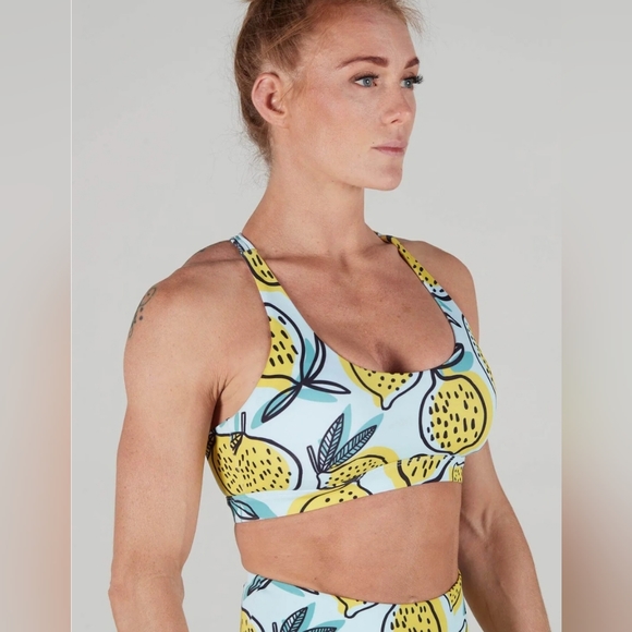Feed Me Fight Me Lemon Squeeze Sportsbra, Size M - Picture 1 of 8